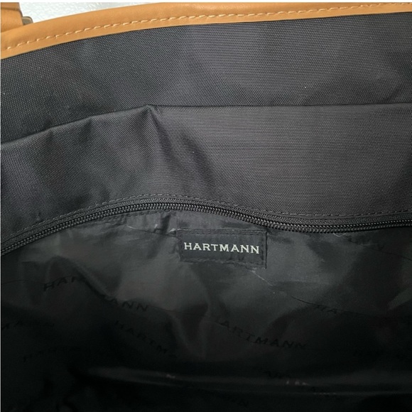Hartmann XL Large Canvas Leather Tote Bag Purse Travel Black Tan 18” x 12” x 6” - Picture 12 of 12